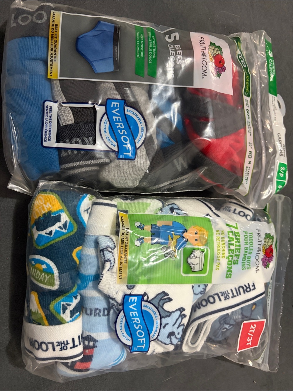 Fruit of the Loom Men’s Boxer Briefs Pack - Blue, Gray, Red, White, Green